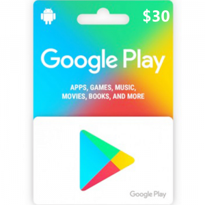 Google Play $30 USD Digital Gift Cards (Email Delivery)