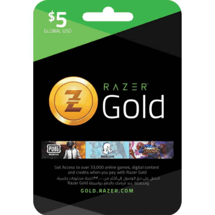 Razer Gold $5 USD Gift Card (Email Delivery)