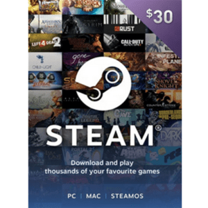 Steam Game $30 USD (US) Digital Gift Card (Email Delivery)