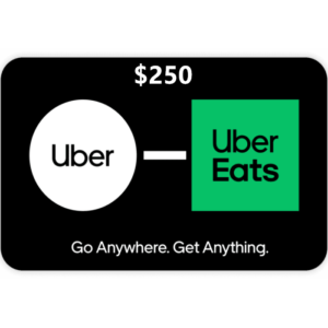 Uber $250 NZD Digital Gift Cards (Email Delivery)